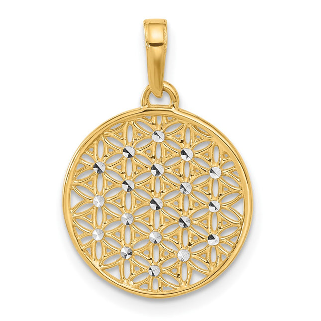 14k Yellow & Rhodium Pendants Style C4871 - Classique Jewelry Inc.