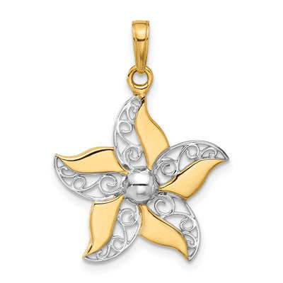 14K gold flower pendant