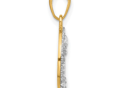 14k Yellow & Rhodium Pendants Style C4874 - Classique Jewelry Inc.