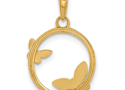 14k Yellow & Rhodium Pendants Style C4874 - Classique Jewelry Inc.