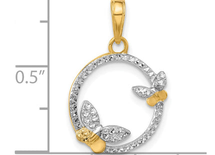 14k Yellow & Rhodium Pendants Style C4874 - Classique Jewelry Inc.