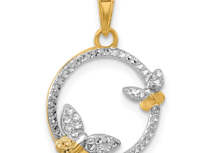 14k Yellow & Rhodium Pendants Style C4874 - Classique Jewelry Inc.