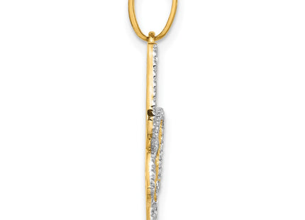 14k Yellow & Rhodium Pendants Style C4875 - Classique Jewelry Inc.