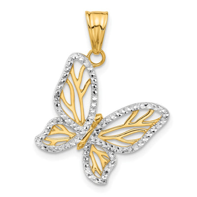 14K gold butterfly pendant