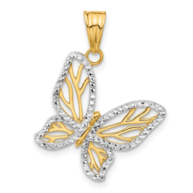 14k Yellow & Rhodium Pendants Style C4875 - Classique Jewelry Inc.