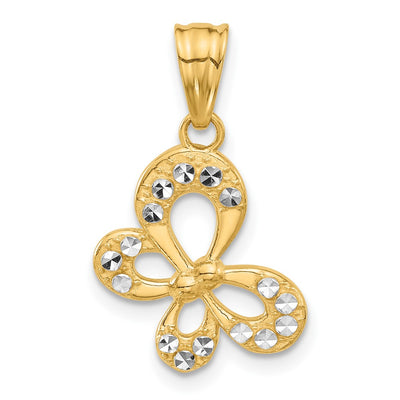14K gold butterfly pendant