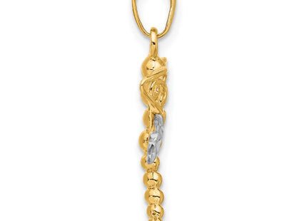 14k Yellow & Rhodium Pendants Style C4880 - Classique Jewelry Inc.