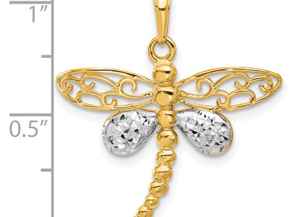 14k Yellow & Rhodium Pendants Style C4880 - Classique Jewelry Inc.