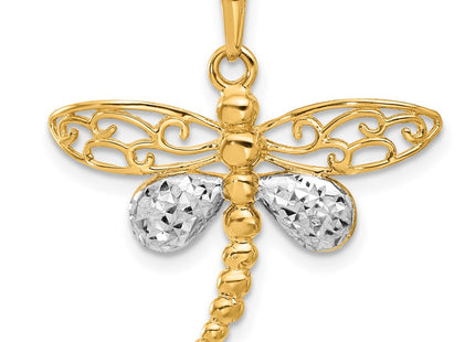 14k Yellow & Rhodium Pendants Style C4880 - Classique Jewelry Inc.
