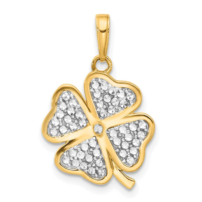 14k Yellow & Rhodium Pendants Style C4881 - Classique Jewelry Inc.