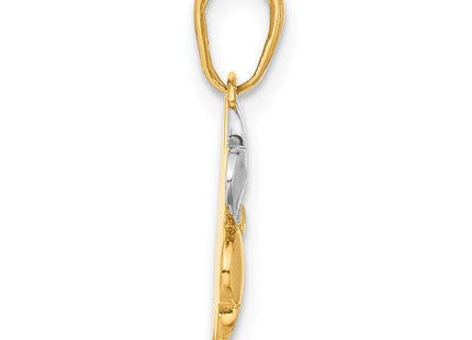 14k Yellow & Rhodium Pendants Style C4882 - Classique Jewelry Inc.