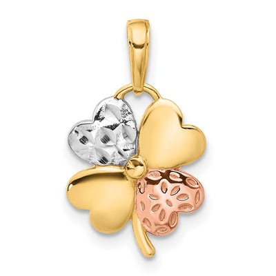 14K gold clover pendant