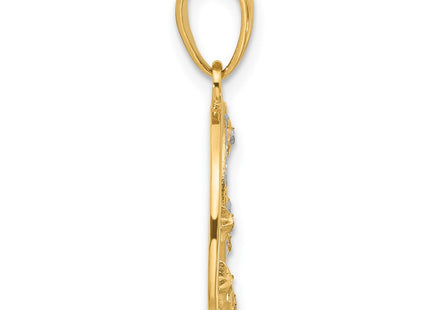 14k Yellow & Rhodium Pendants Style C4883 - Classique Jewelry Inc.