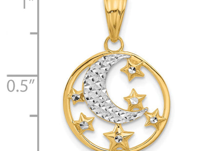 14k Yellow & Rhodium Pendants Style C4883 - Classique Jewelry Inc.