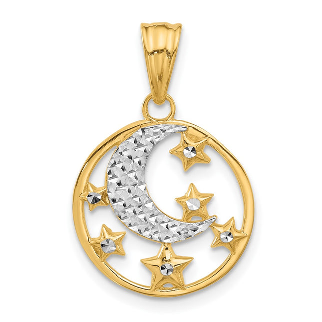 14k Yellow & Rhodium Pendants Style C4883 - Classique Jewelry Inc.