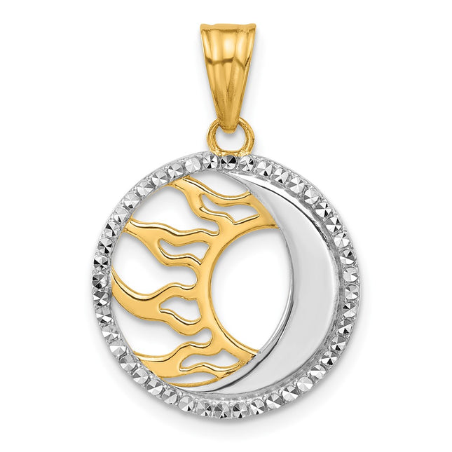 14k Yellow & Rhodium Pendants Style C4884 - Classique Jewelry Inc.
