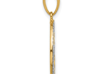 14K and White Rhodium D/C Stars Pendant (Style C4886)