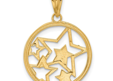 14K and White Rhodium D/C Stars Pendant (Style C4886)