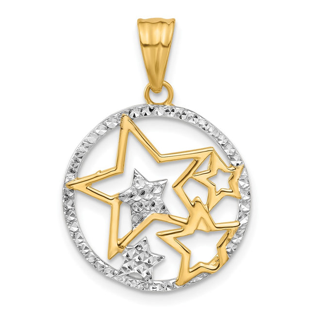 14k Yellow & Rhodium Pendants Style C4886 - Classique Jewelry Inc.