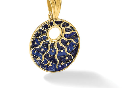 14K Polished Enameled Sun and Stars Pendant