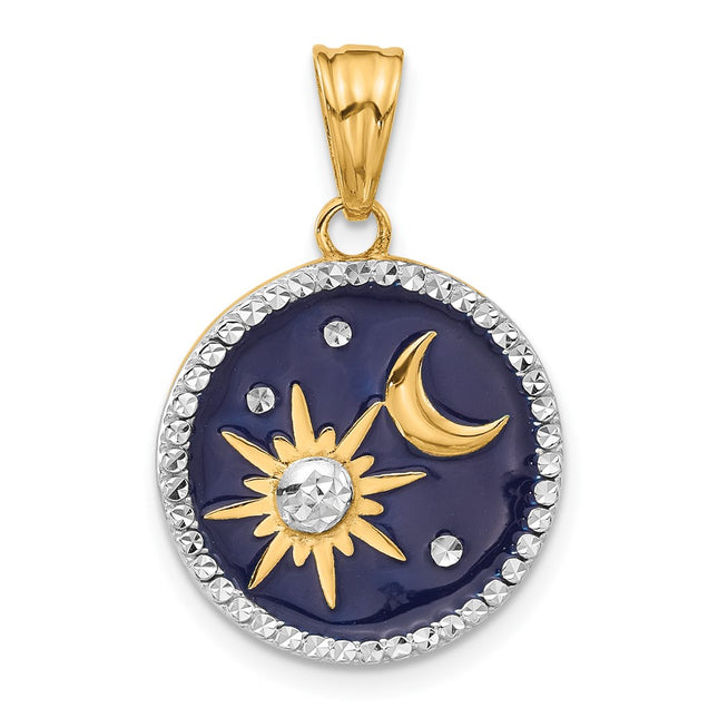 14k Yellow & Rhodium Pendants Style C4889 - Classique Jewelry Inc.