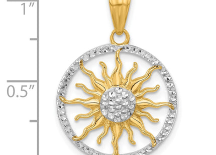 14k Yellow & Rhodium Pendants Style C4890 - Classique Jewelry Inc.