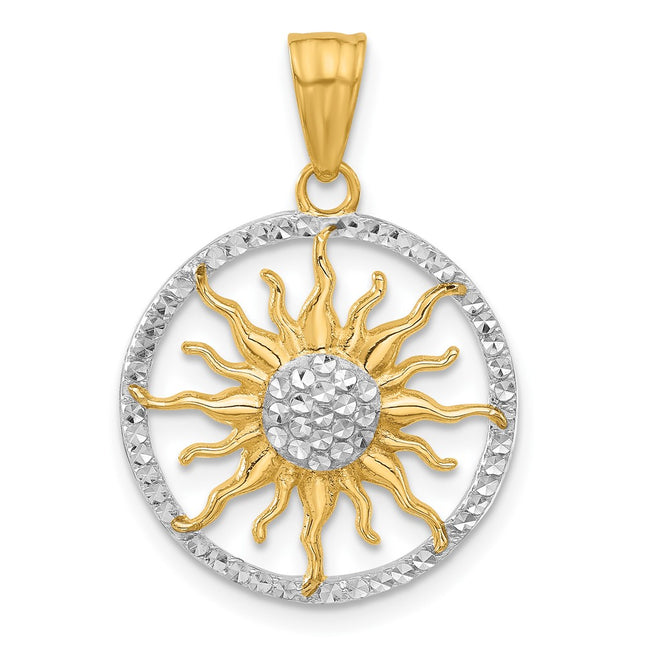 14k Yellow & Rhodium Pendants Style C4890 - Classique Jewelry Inc.