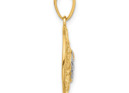 14k Yellow & Rhodium Pendants Style C4891 - Classique Jewelry Inc.