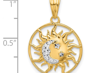 14k Yellow & Rhodium Pendants Style C4891 - Classique Jewelry Inc.