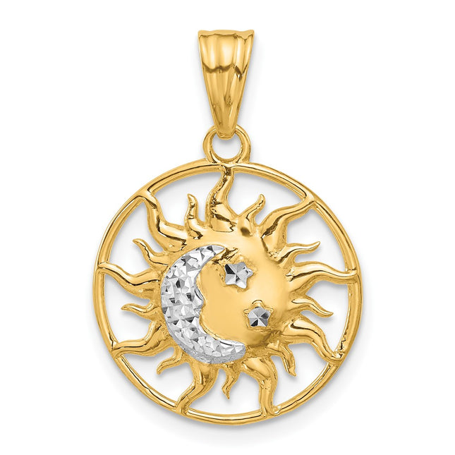 14k Yellow & Rhodium Pendants Style C4891 - Classique Jewelry Inc.