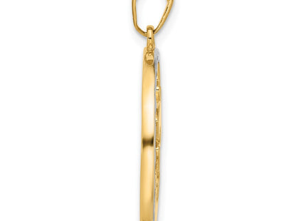 14k Yellow & Rhodium Pendants Style C4892 - Classique Jewelry Inc.