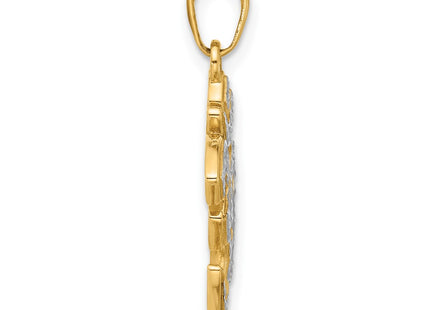 14k Yellow & Rhodium Pendants Style C4893 - Classique Jewelry Inc.