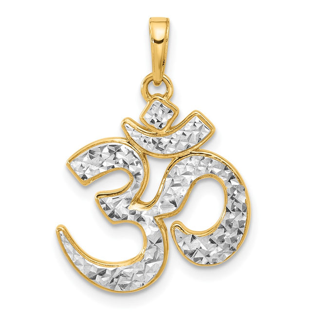 14k Yellow & Rhodium Pendants Style C4893 - Classique Jewelry Inc.
