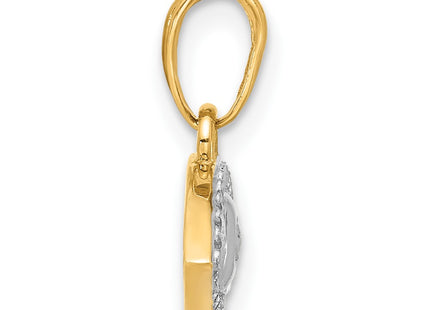 14k Yellow & Rhodium Pendants Style C4895 - Classique Jewelry Inc.