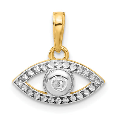 14K gold evil eye pendant