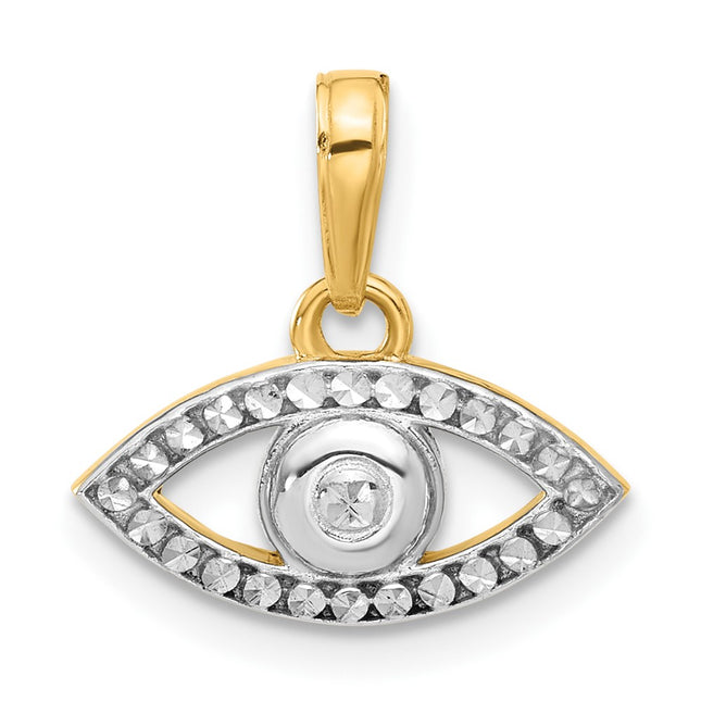 14k Yellow & Rhodium Pendants Style C4895 - Classique Jewelry Inc.