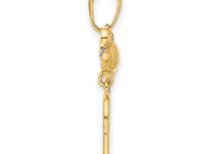 14k Yellow & Rhodium Pendants Style C4897 - Classique Jewelry Inc.