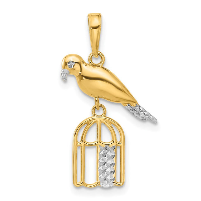 14k Yellow & Rhodium Pendants Style C4897 - Classique Jewelry Inc.