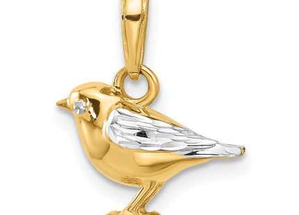 14k Yellow & Rhodium Pendants Style C4898 - Classique Jewelry Inc.