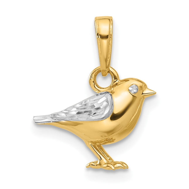 14k Yellow & Rhodium Pendants Style C4898 - Classique Jewelry Inc.