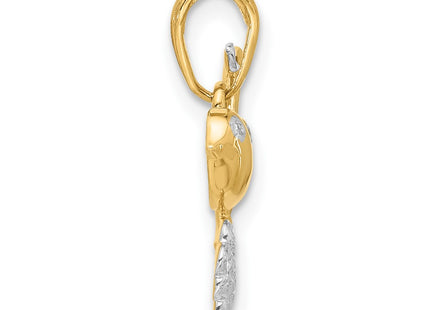 14k Yellow & Rhodium Pendants Style C4899 - Classique Jewelry Inc.