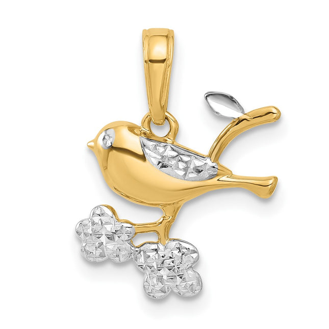 14k Yellow & Rhodium Pendants Style C4899 - Classique Jewelry Inc.