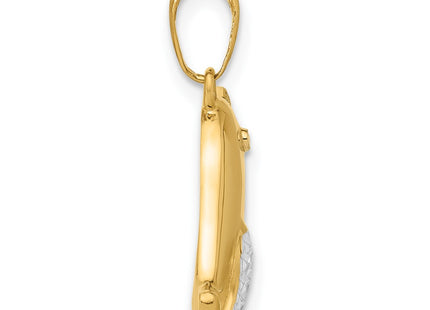 14k Yellow & Rhodium Pendants Style C4900 - Classique Jewelry Inc.