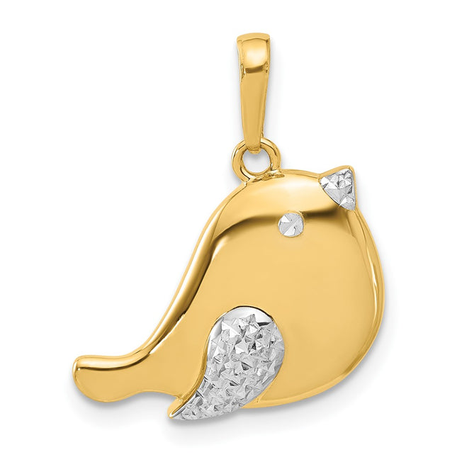 14k Yellow & Rhodium Pendants Style C4900 - Classique Jewelry Inc.