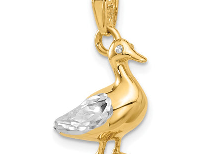 14k Yellow & Rhodium Pendants Style C4901 - Classique Jewelry Inc.