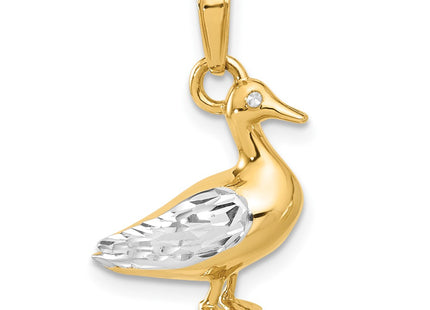 14k Yellow & Rhodium Pendants Style C4901 - Classique Jewelry Inc.