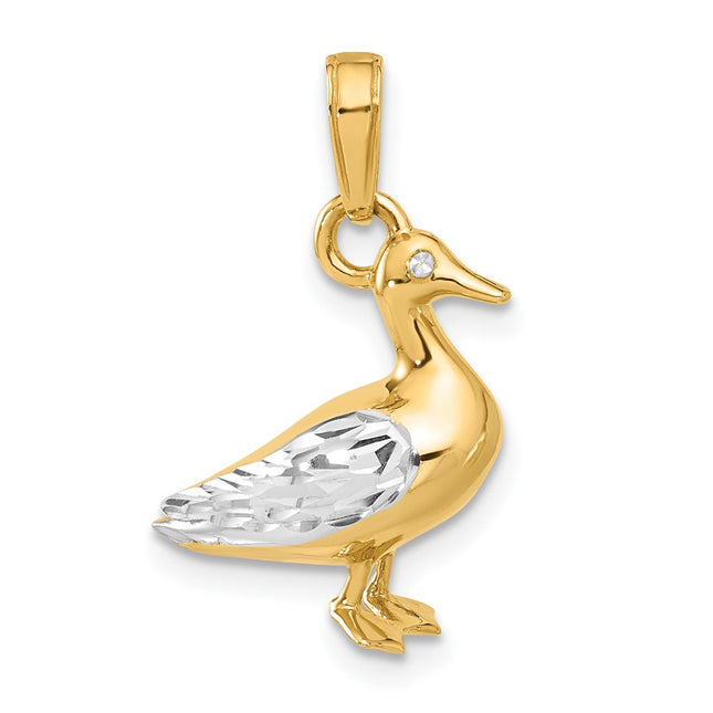 14k Yellow & Rhodium Pendants Style C4901 - Classique Jewelry Inc.