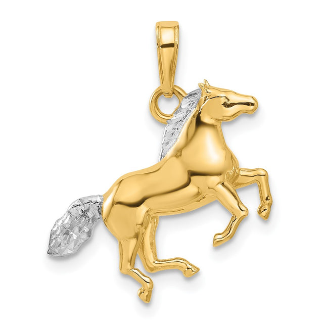 14k Yellow & Rhodium Pendants Style C4902 - Classique Jewelry Inc.