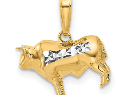 14k Yellow & Rhodium Pendants Style C4903 - Classique Jewelry Inc.