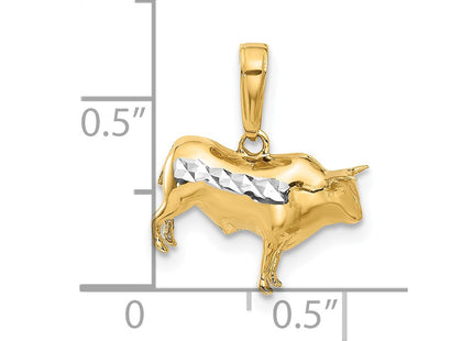 14k Yellow & Rhodium Pendants Style C4903 - Classique Jewelry Inc.